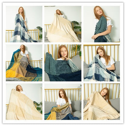 Blanket Sofa Blanket Fleece Blanket Plush Leisure Blanket Literary Cover Blanket