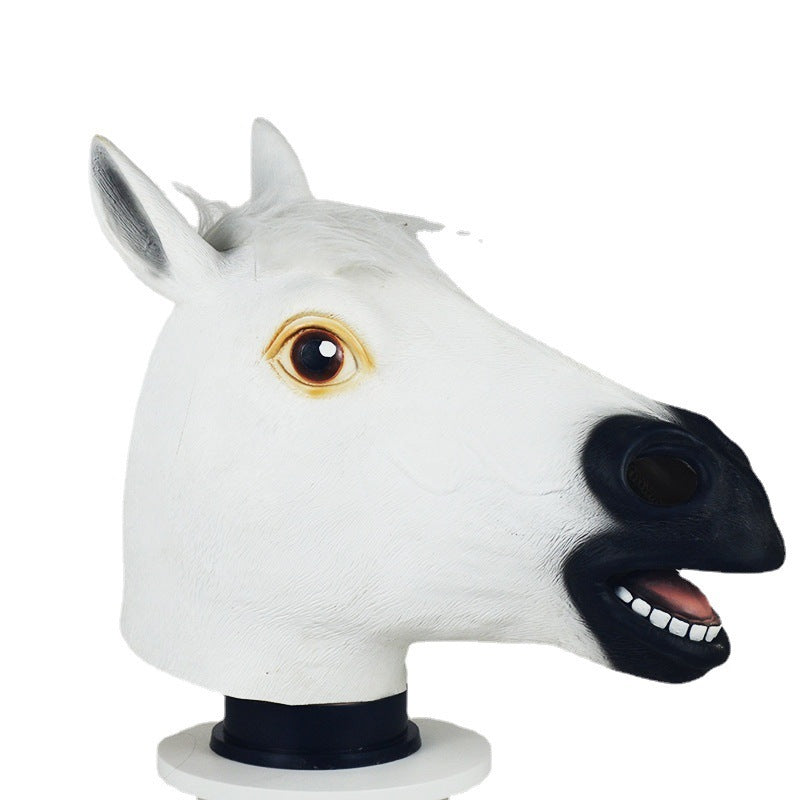 Halloween Cosplay Brown Animal Horse Head Mask Headgear