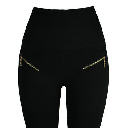 High-waisted Tight Pants Tummy Control Zipper Leggings - Smith&