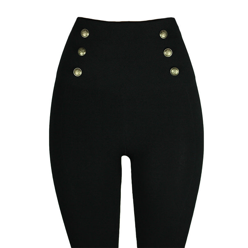 High-waisted Tight Pants Tummy Control Zipper Leggings - Smith&