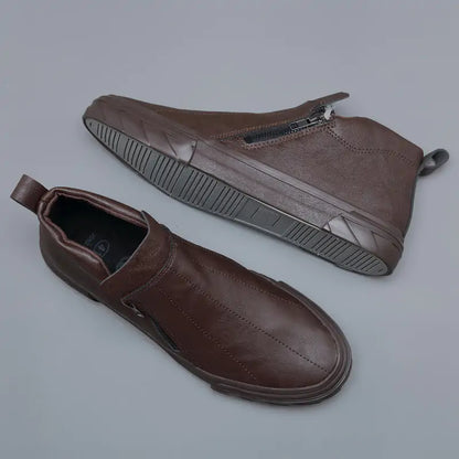 Men Vulcanized Leather Loafer Shoes - Smith&