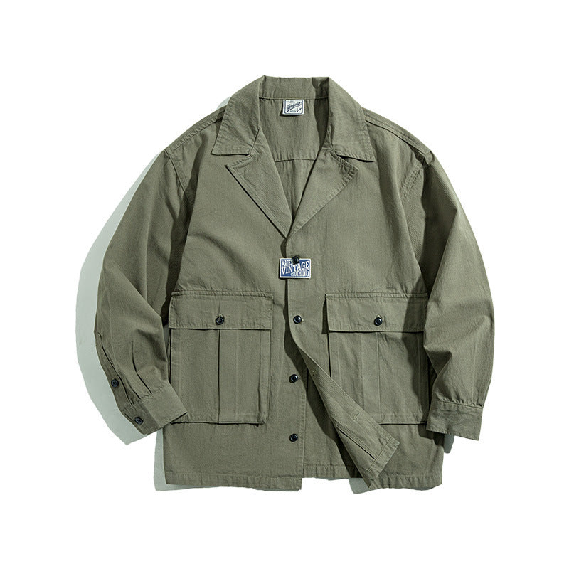 Spring And Autumn Vintage Outer Wear Shirt Jacket Jacket Men