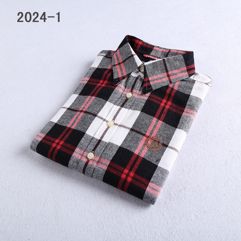 Direct manufacturers sanding Plaid Shirt Flannel Plaid shirts ladies shirt shirt color thick sanding