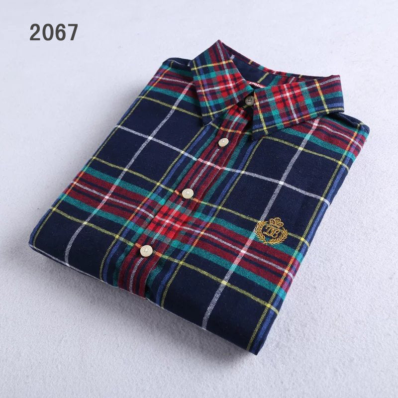 Direct manufacturers sanding Plaid Shirt Flannel Plaid shirts ladies shirt shirt color thick sanding