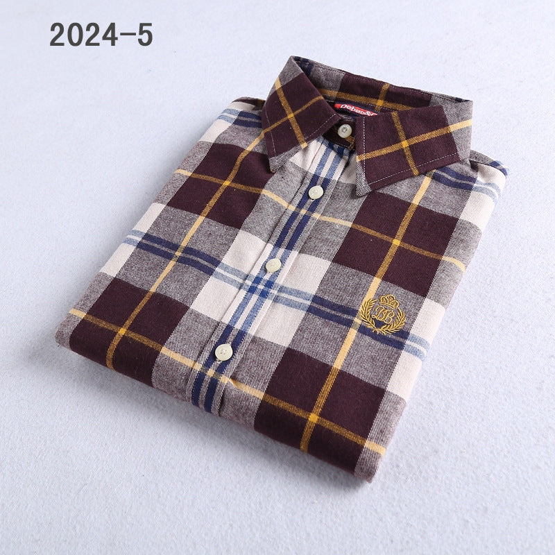 Direct manufacturers sanding Plaid Shirt Flannel Plaid shirts ladies shirt shirt color thick sanding