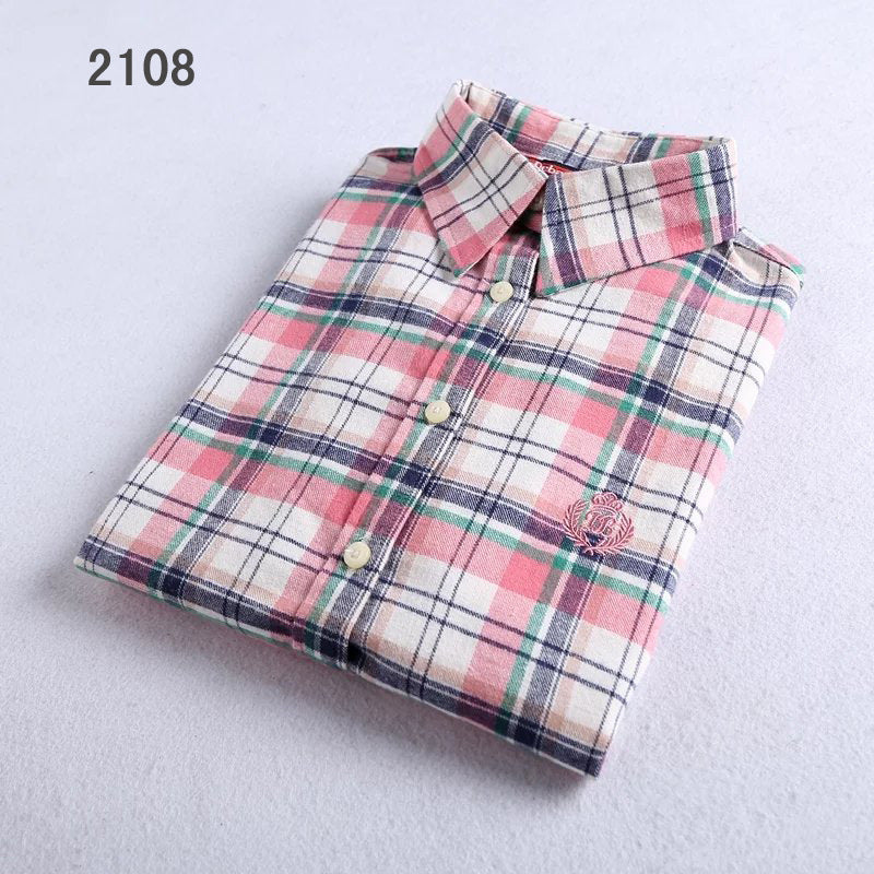 Direct manufacturers sanding Plaid Shirt Flannel Plaid shirts ladies shirt shirt color thick sanding