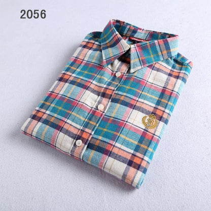 Direct manufacturers sanding Plaid Shirt Flannel Plaid shirts ladies shirt shirt color thick sanding