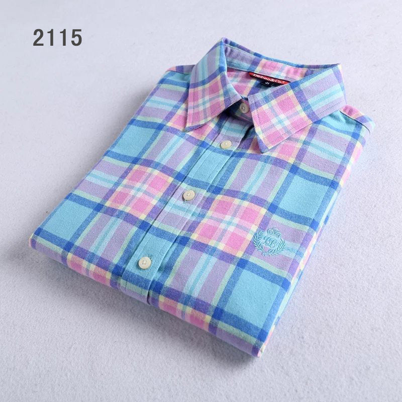 Direct manufacturers sanding Plaid Shirt Flannel Plaid shirts ladies shirt shirt color thick sanding