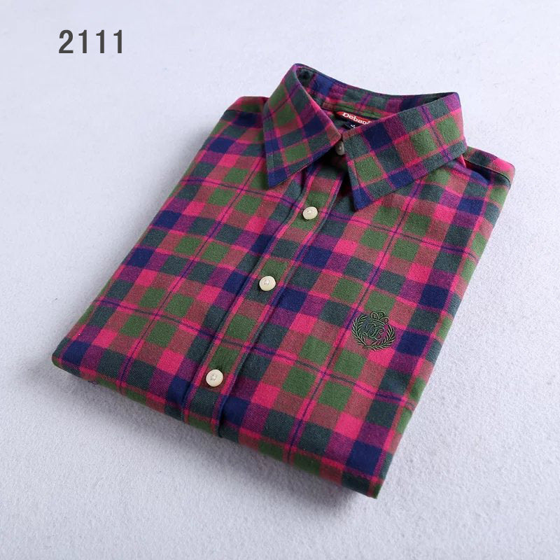 Direct manufacturers sanding Plaid Shirt Flannel Plaid shirts ladies shirt shirt color thick sanding