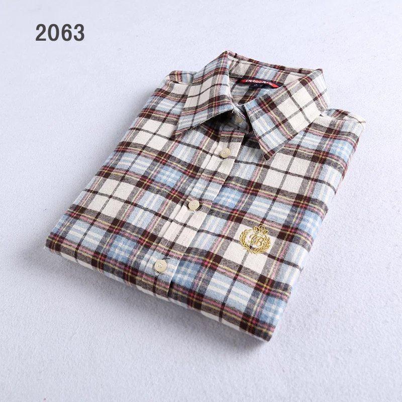 Direct manufacturers sanding Plaid Shirt Flannel Plaid shirts ladies shirt shirt color thick sanding