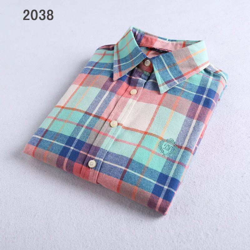 Direct manufacturers sanding Plaid Shirt Flannel Plaid shirts ladies shirt shirt color thick sanding