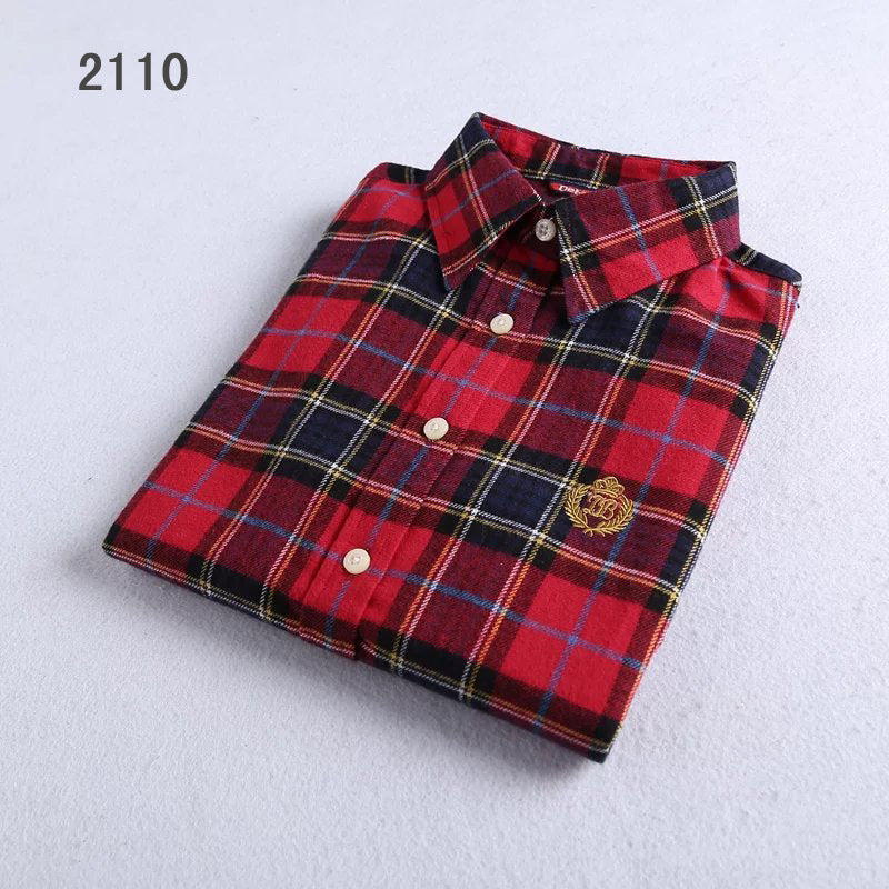 Direct manufacturers sanding Plaid Shirt Flannel Plaid shirts ladies shirt shirt color thick sanding