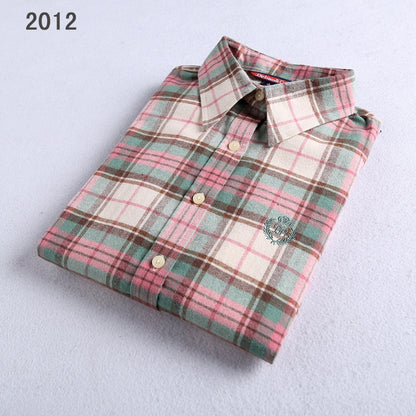 Direct manufacturers sanding Plaid Shirt Flannel Plaid shirts ladies shirt shirt color thick sanding