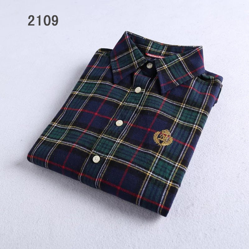 Direct manufacturers sanding Plaid Shirt Flannel Plaid shirts ladies shirt shirt color thick sanding