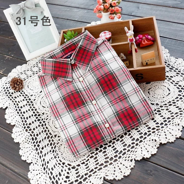 Direct manufacturers sanding Plaid Shirt Flannel Plaid shirts ladies shirt shirt color thick sanding