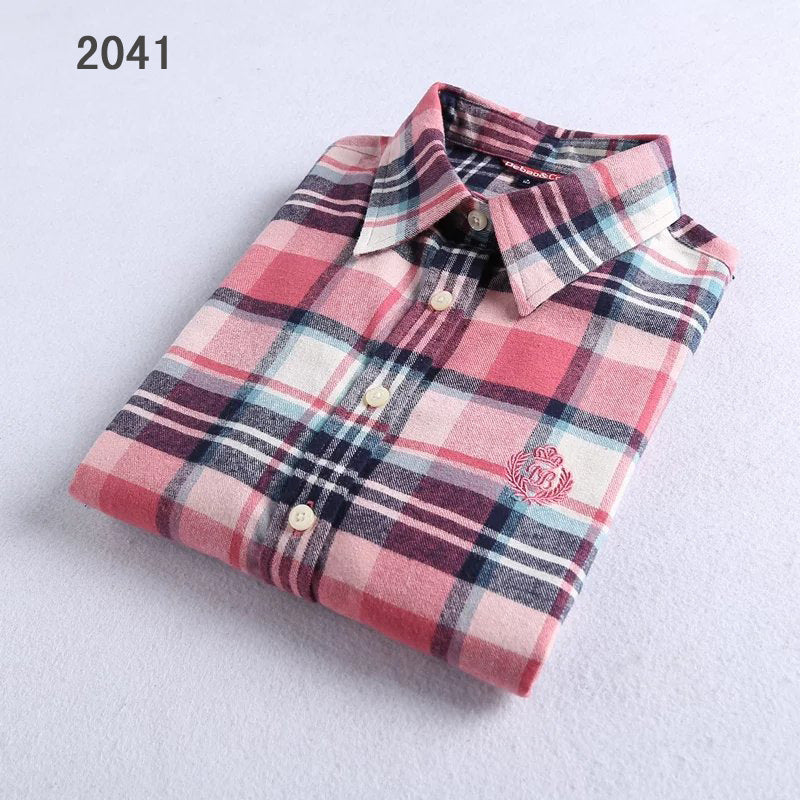 Direct manufacturers sanding Plaid Shirt Flannel Plaid shirts ladies shirt shirt color thick sanding