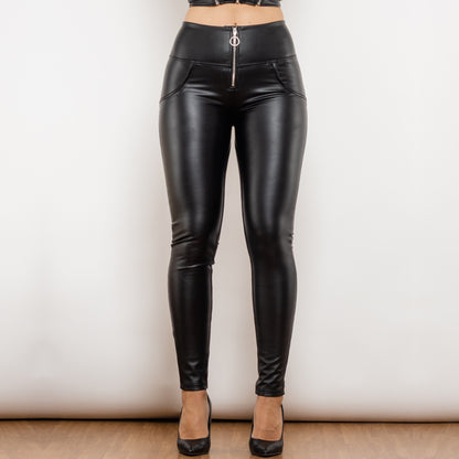 Shascullfites Melody Matt Black PU Leather Leggings - Smith&