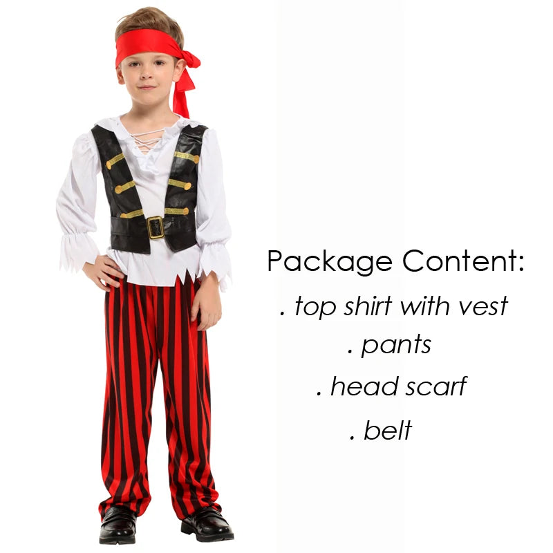 Halloween Costumes for Boy Boys Kids Children Pirate Costume Fantasia Infantil Cosplay Clothing