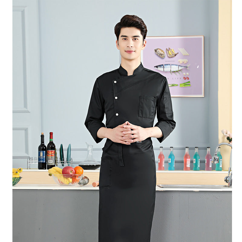 Men Uniform Professional Jacket Outfit Long Sleeve Coat Restaurant Chef Wear