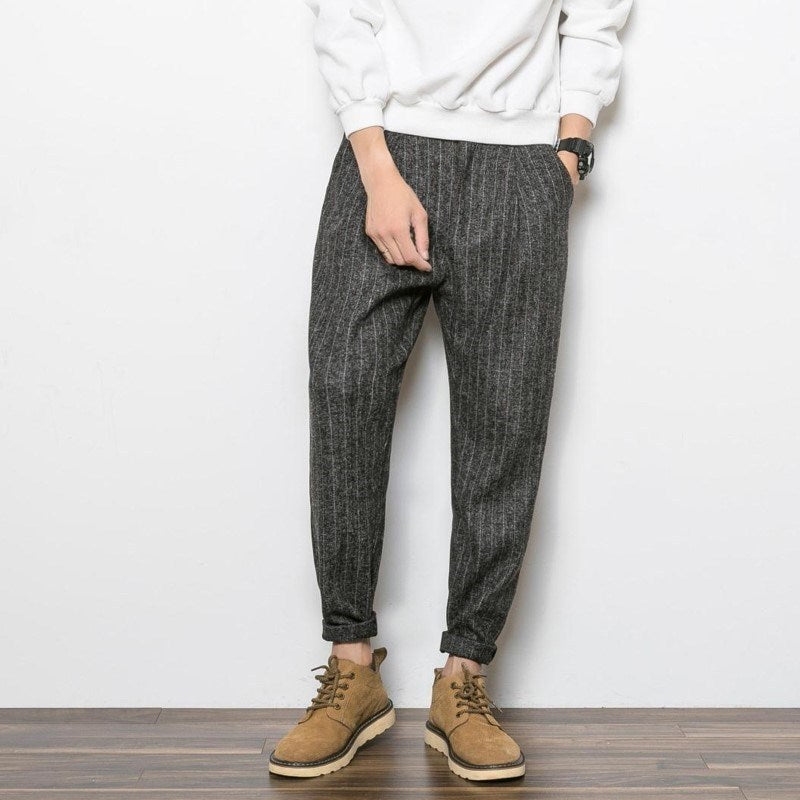 Striped casual pants harem pants