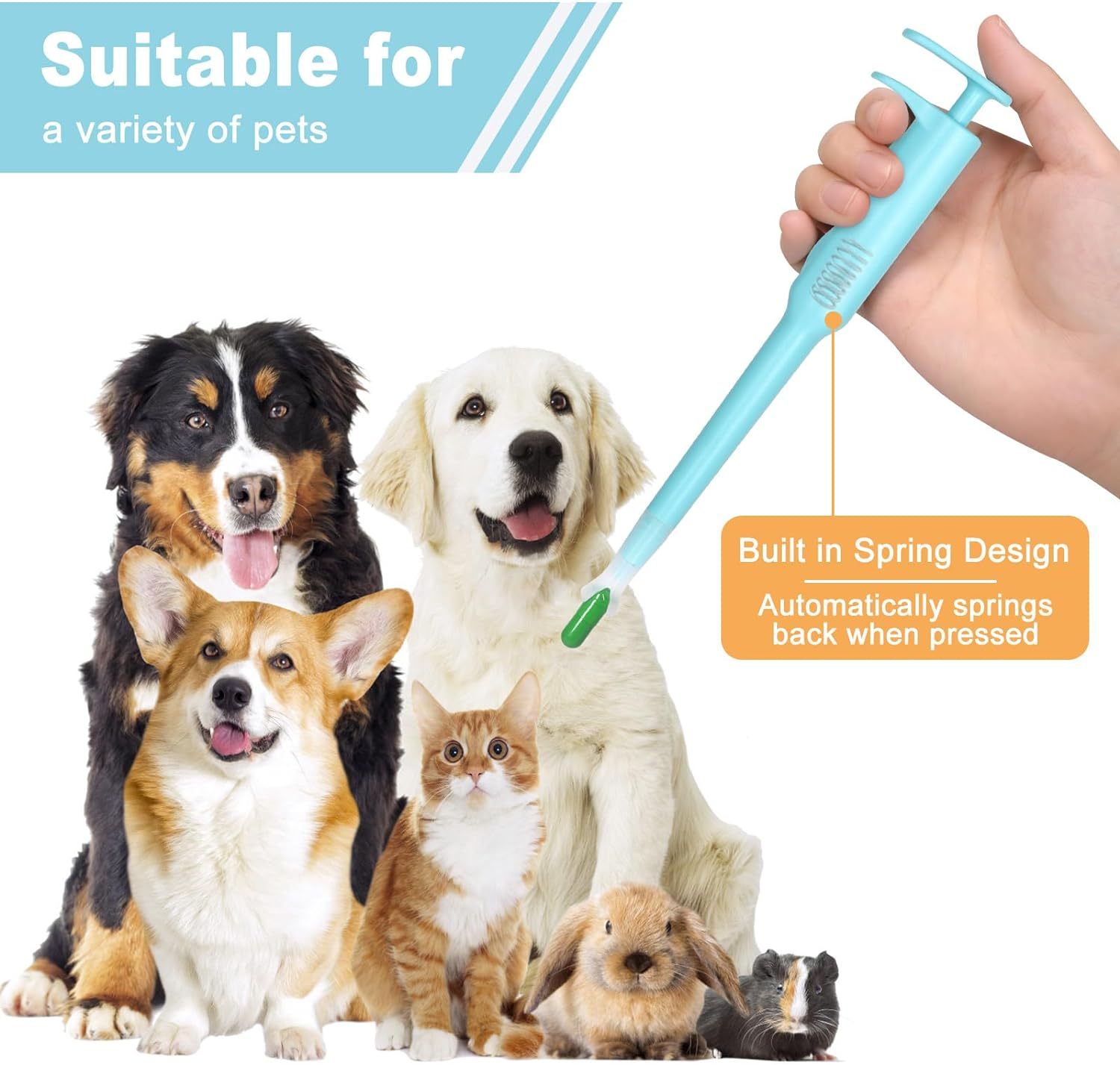 Pet Pill Dispenser Pet Piller Gun With Soft Tip And Pill Feeder For Cats, Dogs, And Small Animals - Perfect For Medication And Treats