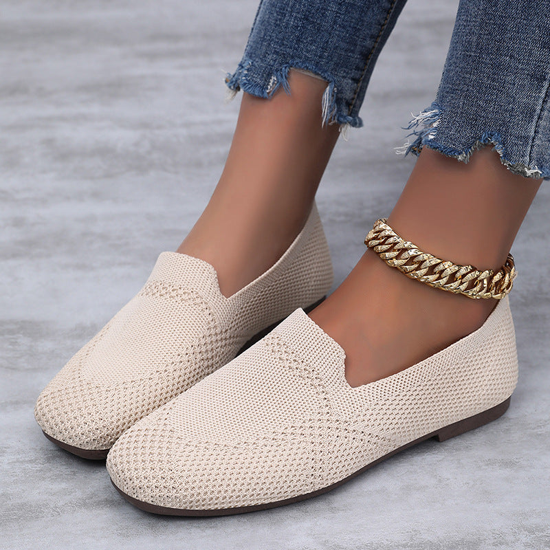 Flyknit Shoes Casual Flat Shoes Women - Smith&