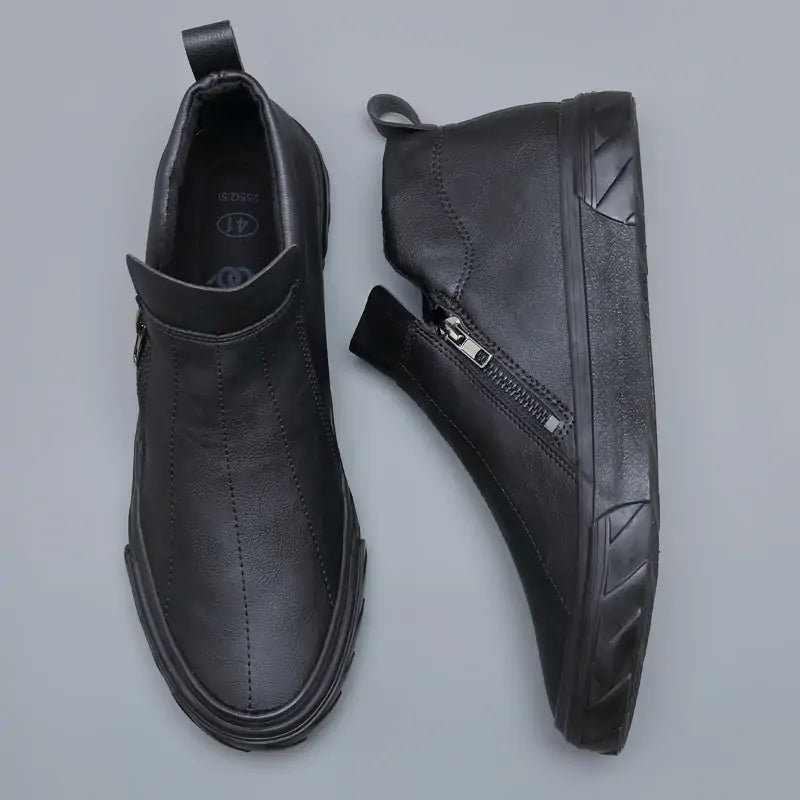 Men Vulcanized Leather Loafer Shoes - Smith&