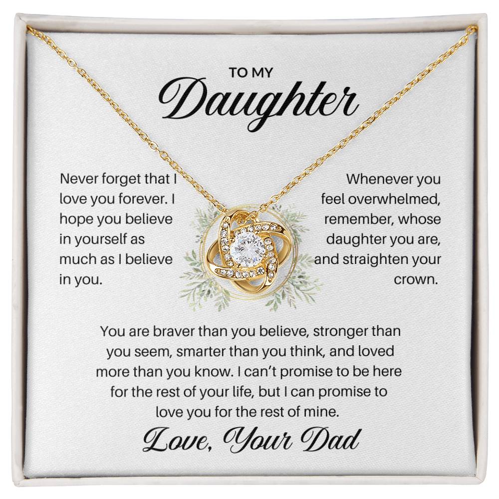 To My Daughter | Never Forget That I Love You - Love Knot Necklace - Smith&