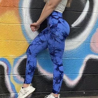 Tie Dye Leggings Seamless Push Up Workout Gym Sports Leggings - Smith&