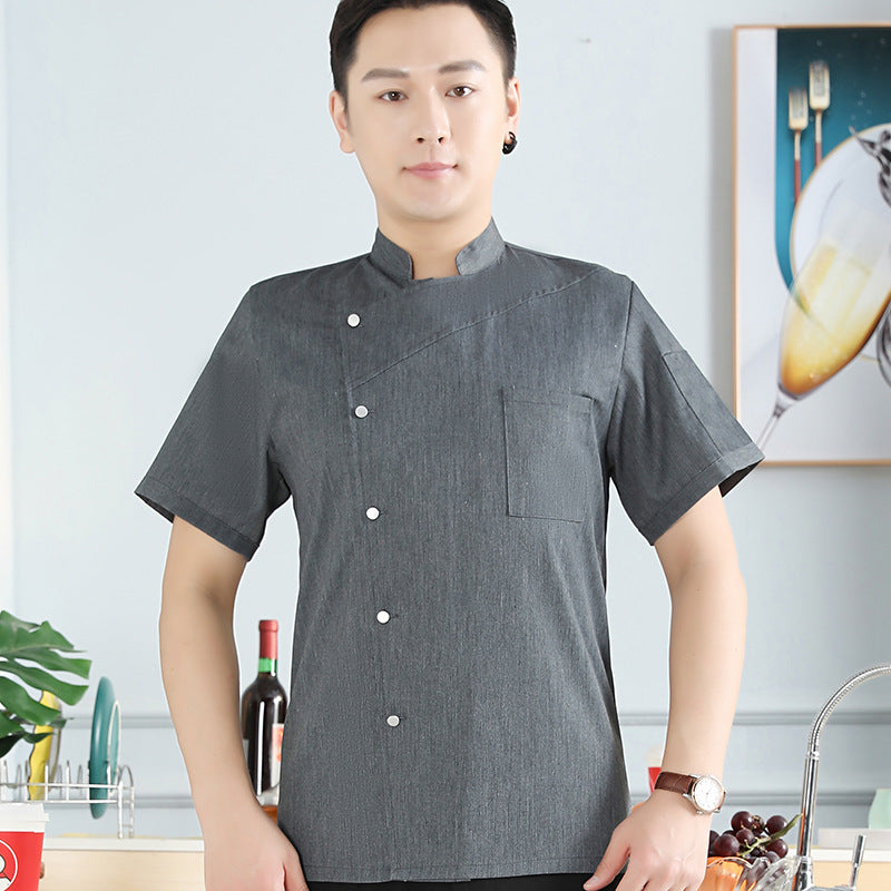 Men Uniform Professional Jacket Outfit Long Sleeve Coat Restaurant Chef Wear