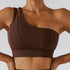 Ribbed One Shoulder Yoga Back Bra Set - Smith&